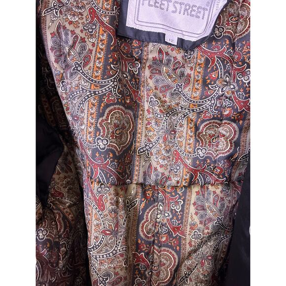 Womens Vintage Fleet Street Rain Jacket Size 12 Paisley Lined Coat Retro Trench - Picture 5 of 7